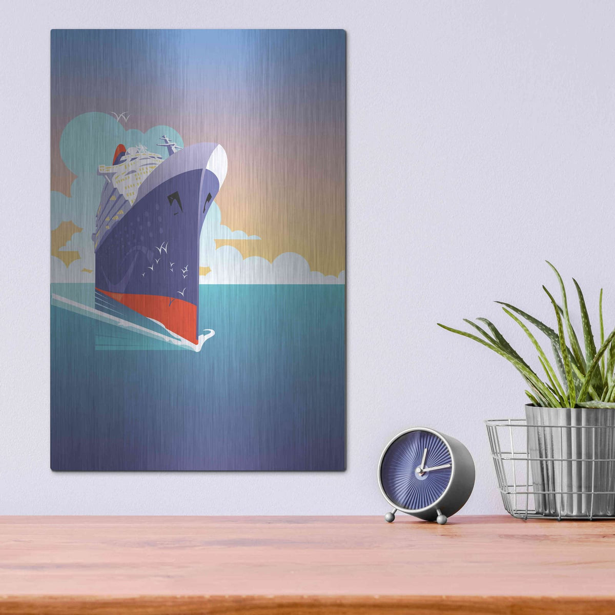 'Liner Blue Skies' by David Chestnutt – Metal Wall Art, 12x16 room view