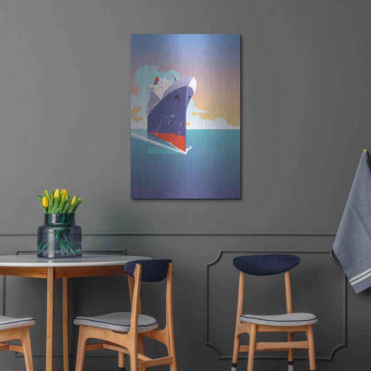 'Liner Blue Skies' by David Chestnutt – Metal Wall Art, 24x36 room view