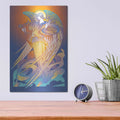 'New Angel With Harp' by David Chestnutt – Metal Wall Art, 12x16 room view