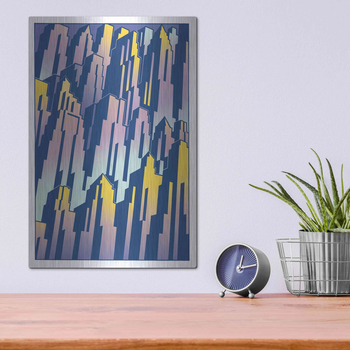 'New Cityscape Grad' by David Chestnutt – Metal Wall Art, 12x16 room view