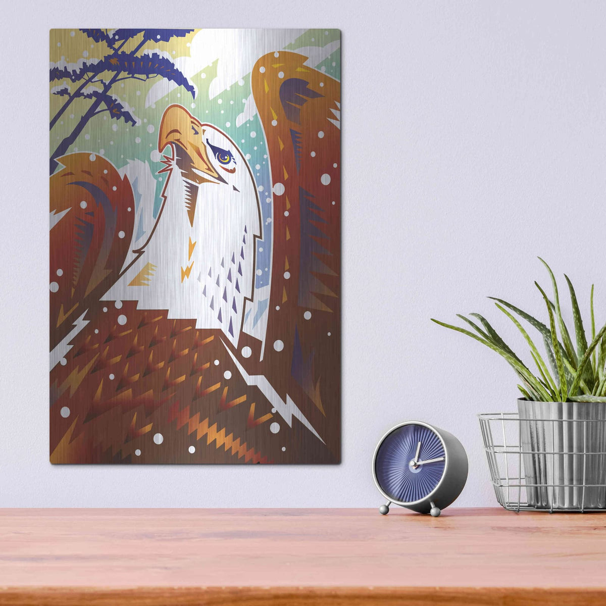'New Eagle' by David Chestnutt – Metal Wall Art, 12x16 room view