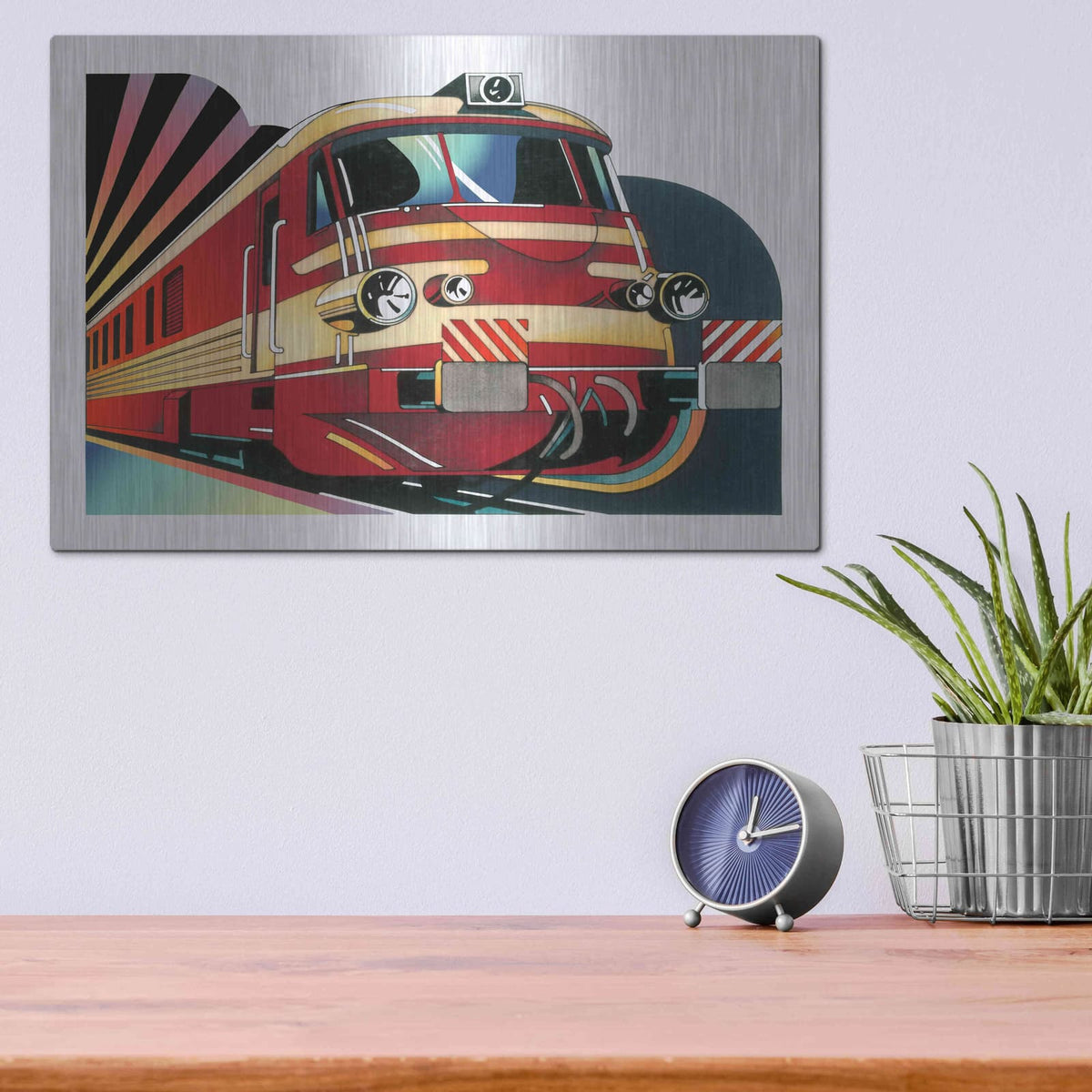 'Train' by David Chestnutt – Metal Wall Art, 16x12 room view