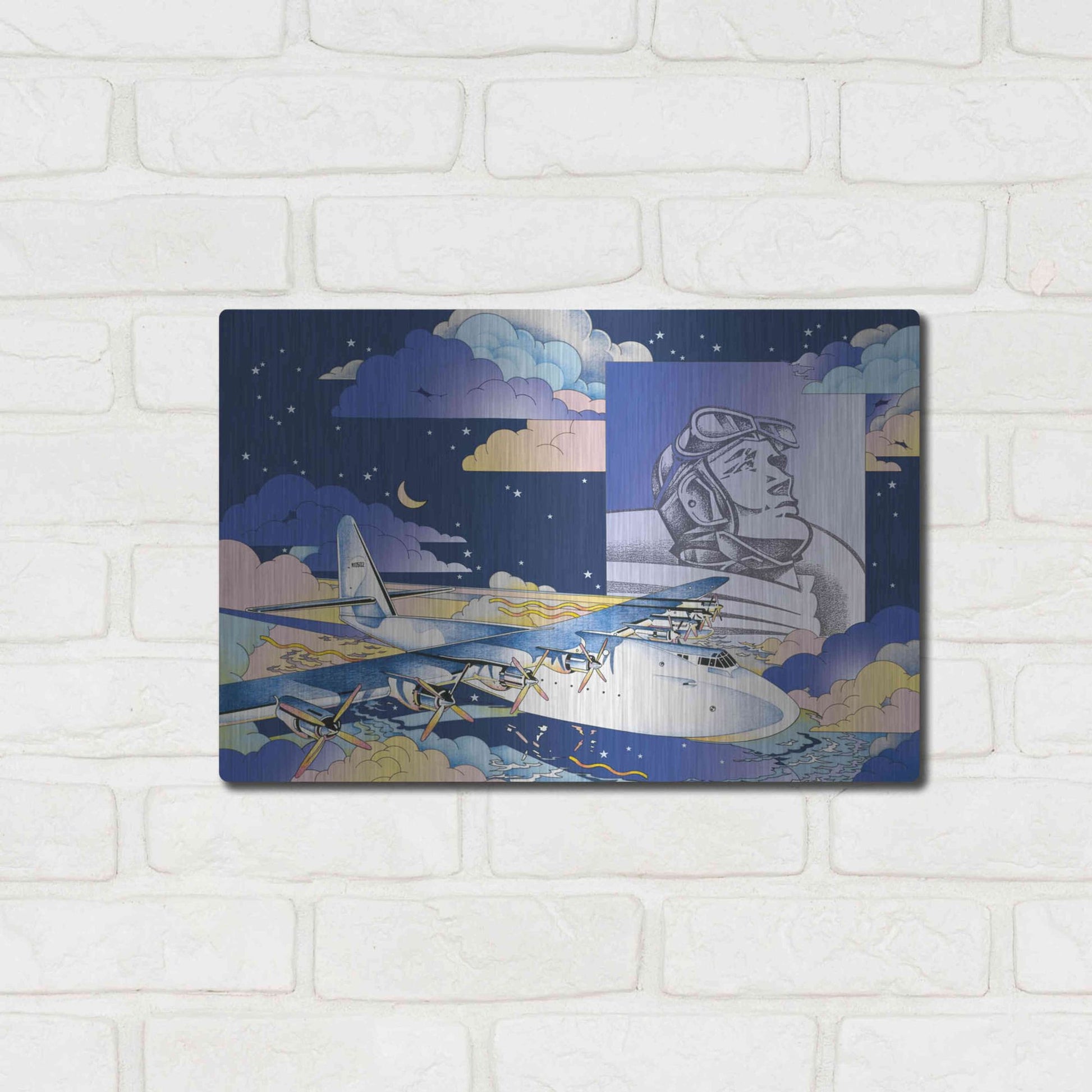 Luxe Metal Art 'Spruce Goose' by David Chestnutt, Metal Wall Art,16x12