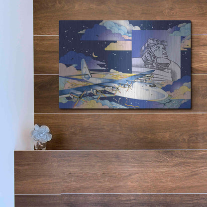 Luxe Metal Art 'Spruce Goose' by David Chestnutt, Metal Wall Art,16x12