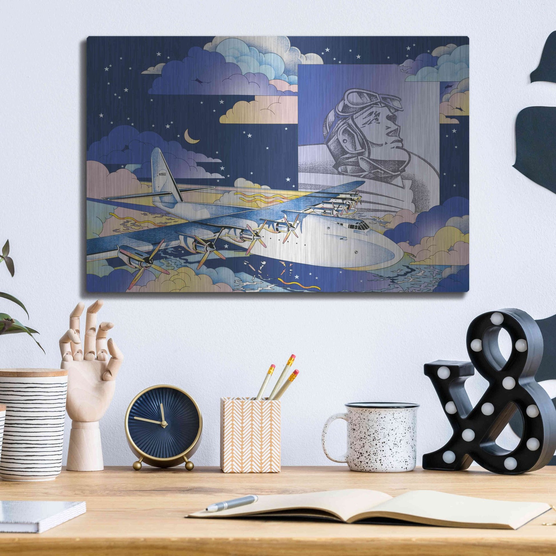 Luxe Metal Art 'Spruce Goose' by David Chestnutt, Metal Wall Art,16x12