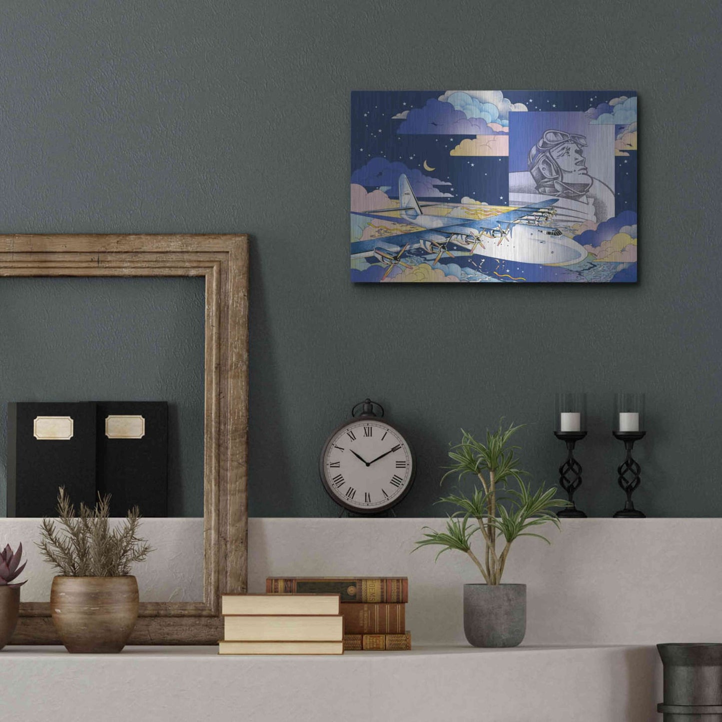 Luxe Metal Art 'Spruce Goose' by David Chestnutt, Metal Wall Art,16x12