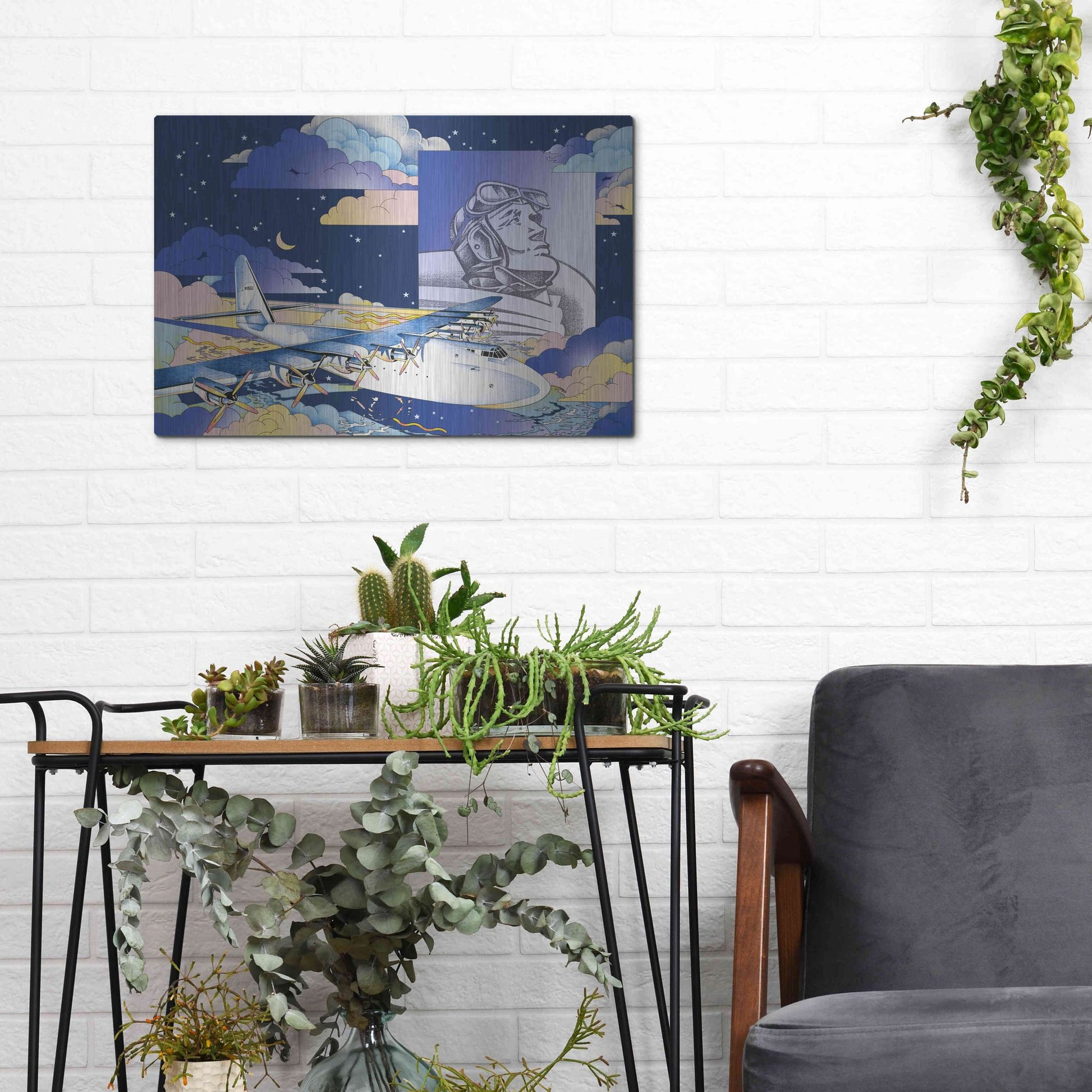 Luxe Metal Art 'Spruce Goose' by David Chestnutt, Metal Wall Art,16x12