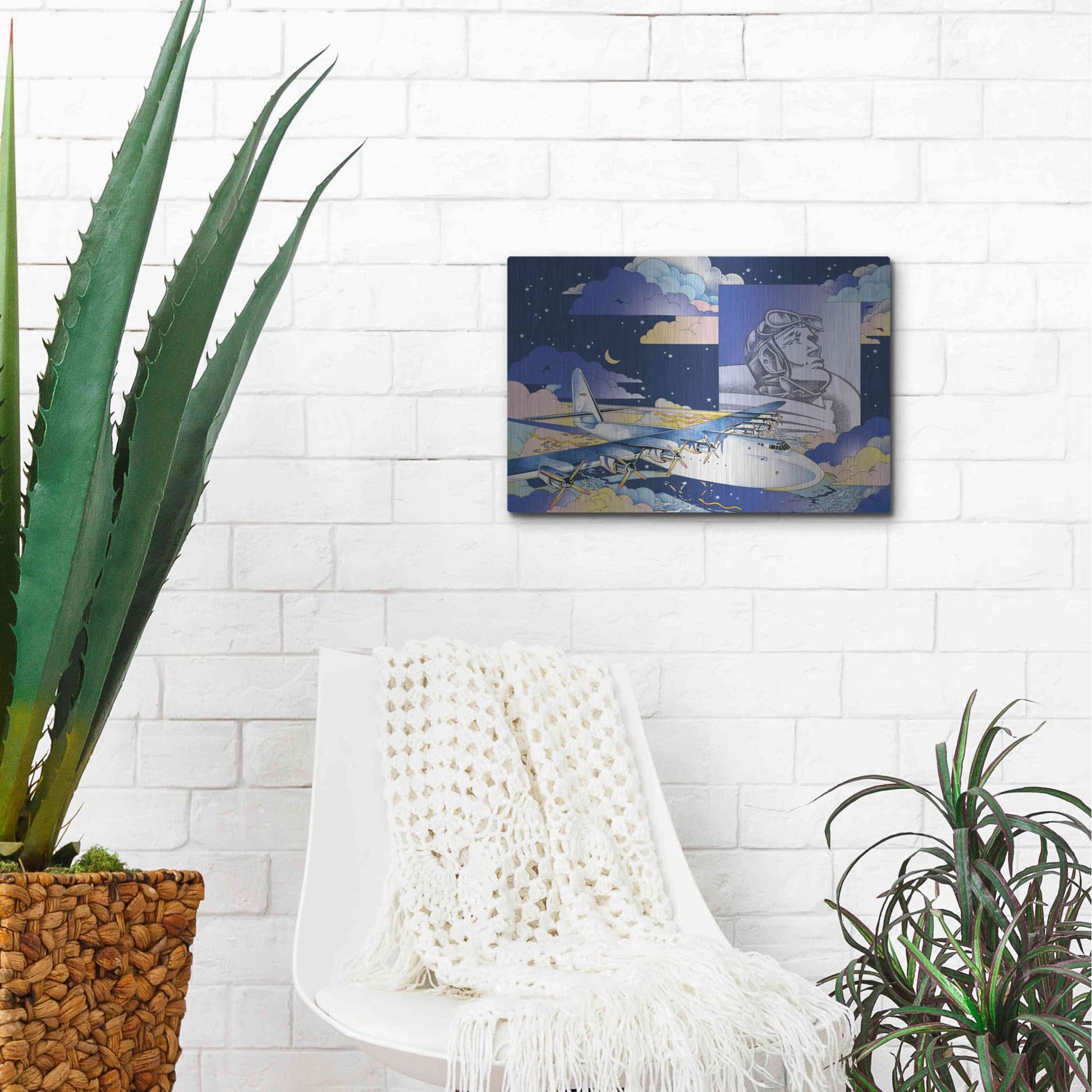 Luxe Metal Art 'Spruce Goose' by David Chestnutt, Metal Wall Art,16x12