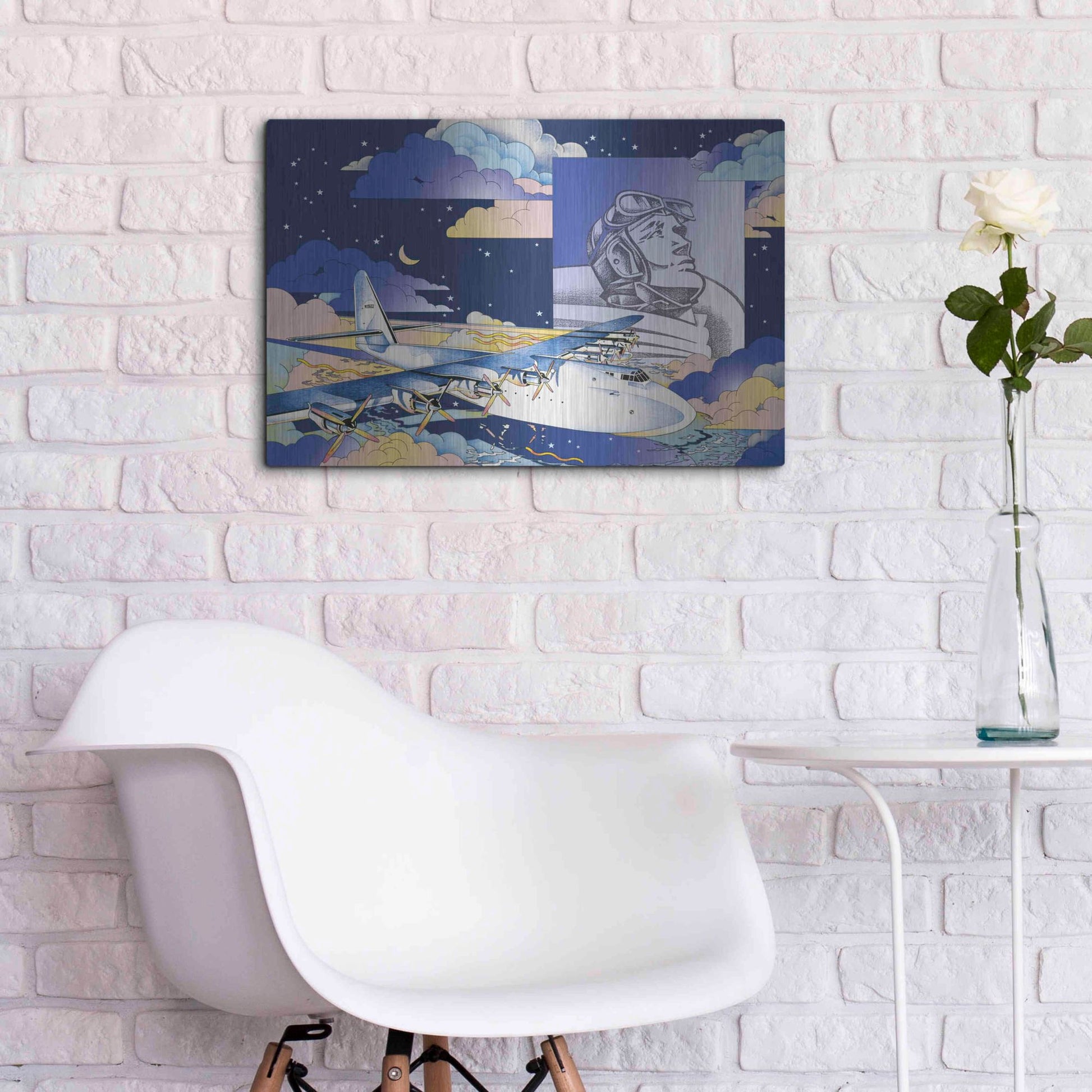 Luxe Metal Art 'Spruce Goose' by David Chestnutt, Metal Wall Art,24x16