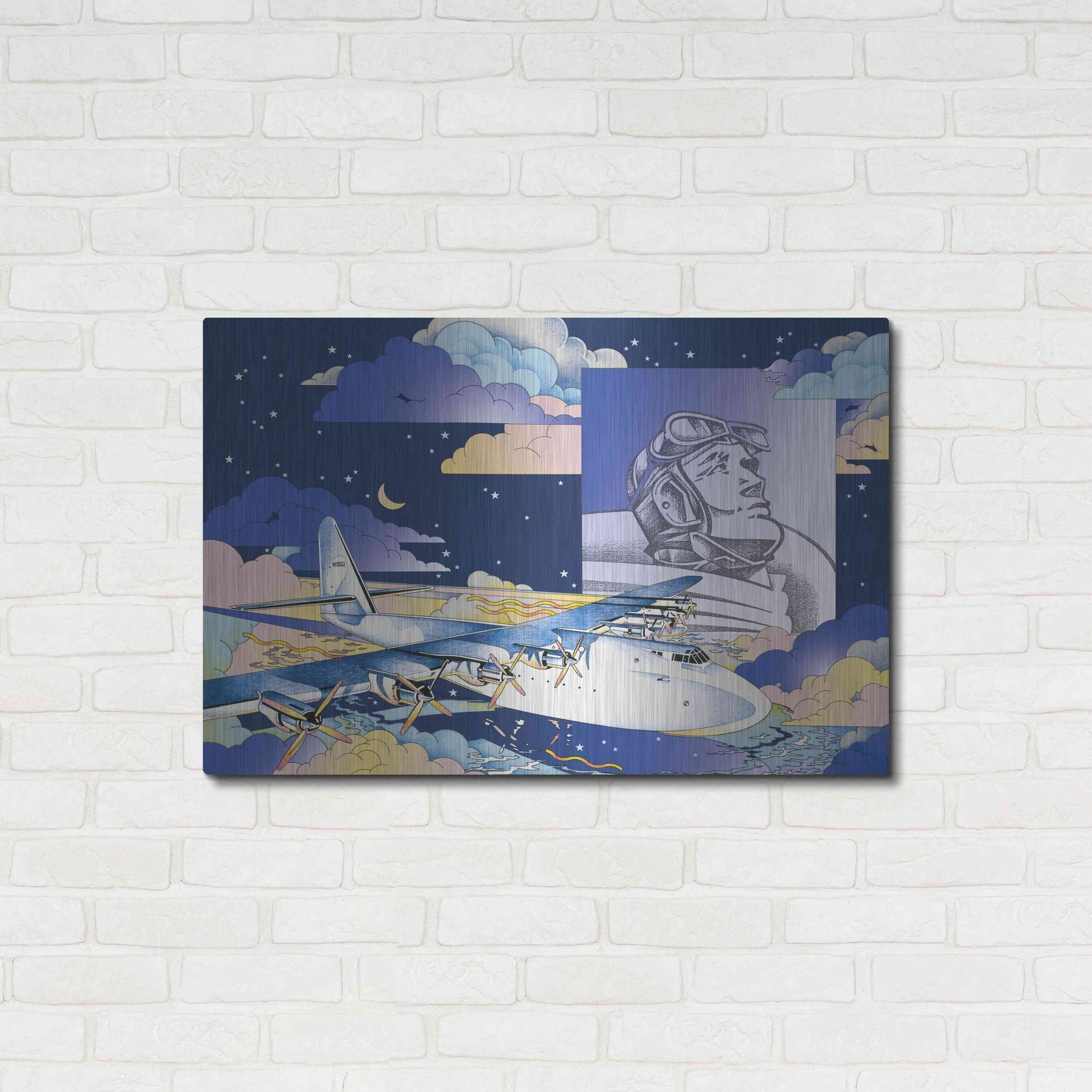 Luxe Metal Art 'Spruce Goose' by David Chestnutt, Metal Wall Art,36x24