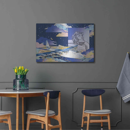 Luxe Metal Art 'Spruce Goose' by David Chestnutt, Metal Wall Art,36x24