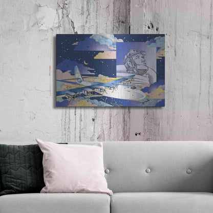 Luxe Metal Art 'Spruce Goose' by David Chestnutt, Metal Wall Art,36x24