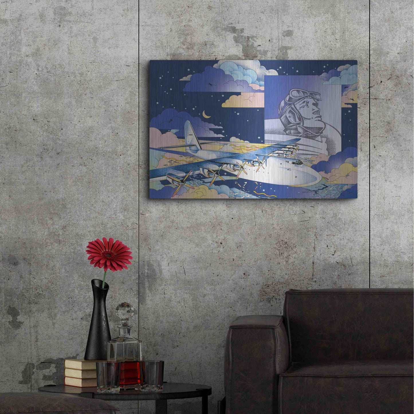 Luxe Metal Art 'Spruce Goose' by David Chestnutt, Metal Wall Art,36x24