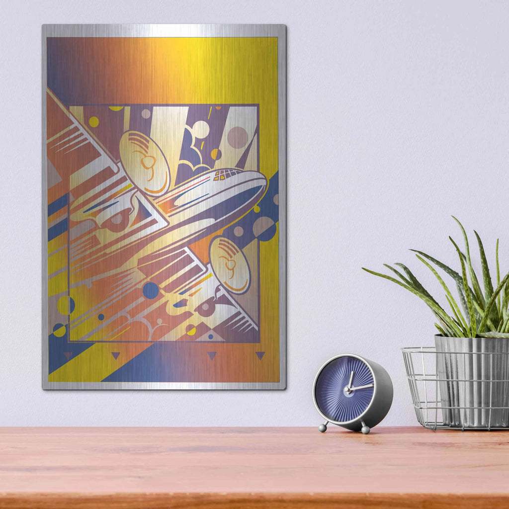 'Taking Off Yellow' by David Chestnutt – Metal Wall Art, 12x16 room view