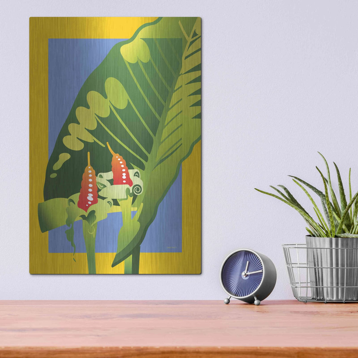 'Alocasia' by David Chestnutt – Metal Wall Art, 12x16 room view