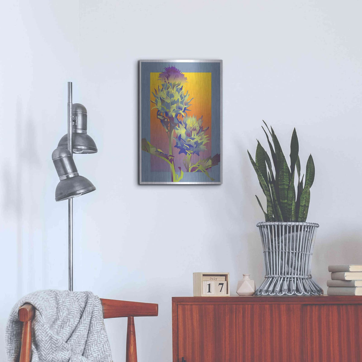 'Blue Thistle' by David Chestnutt – Metal Wall Art, 16x24 room view