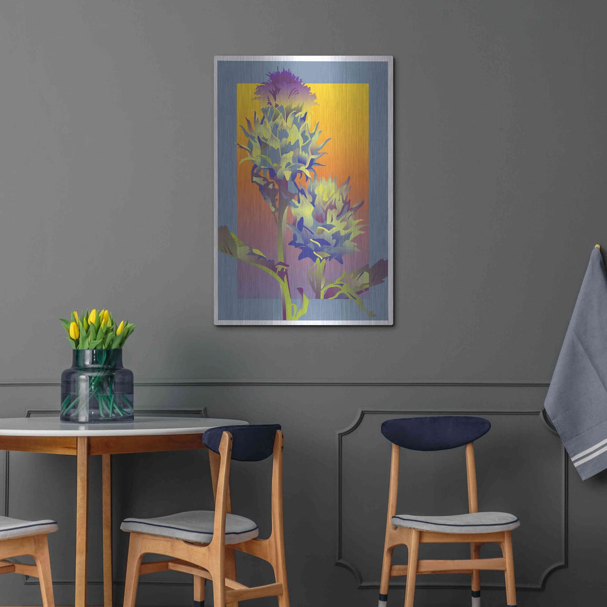 'Blue Thistle' by David Chestnutt – Metal Wall Art, 24x36 room view