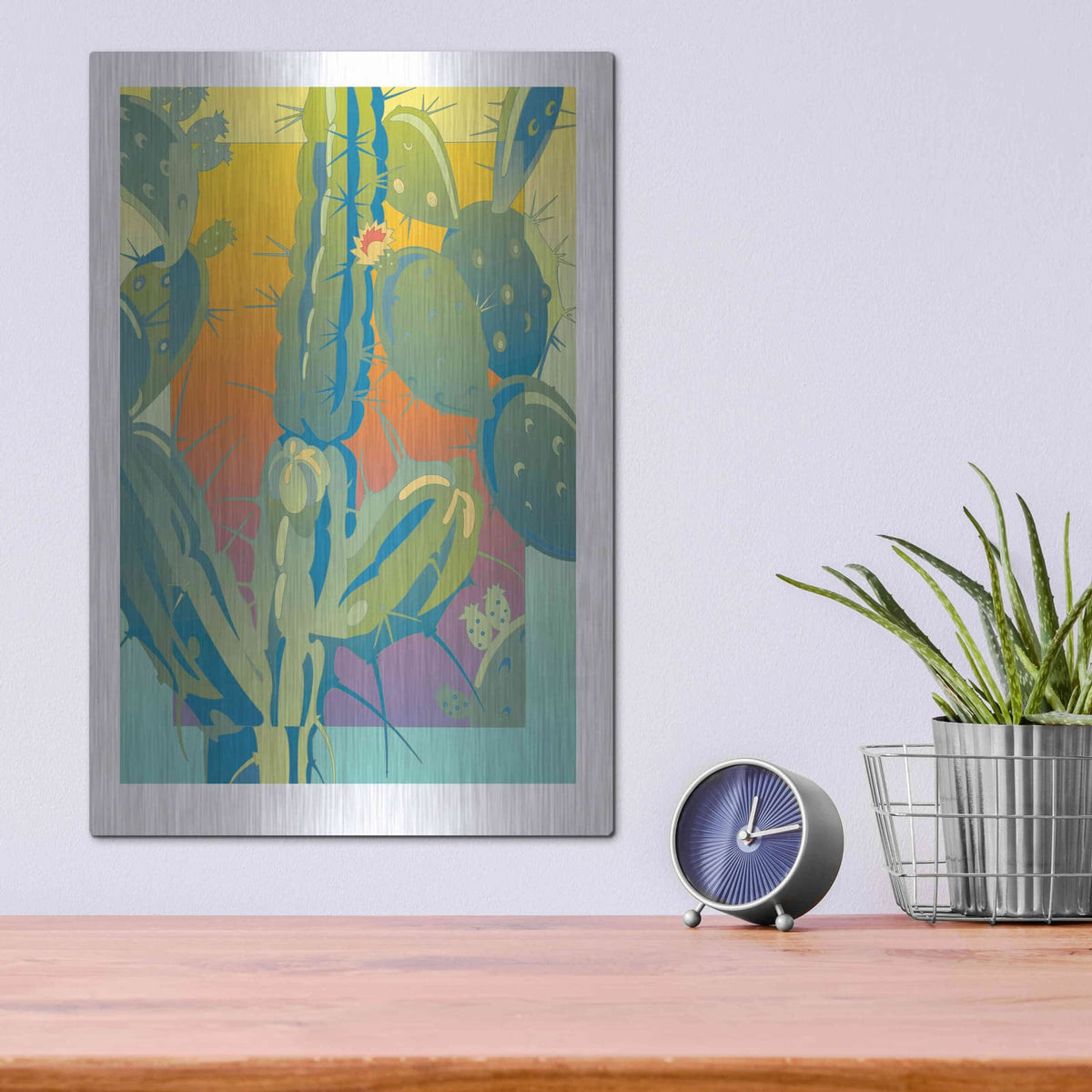 'Cactus' by David Chestnutt – Metal Wall Art, 12x16 room view