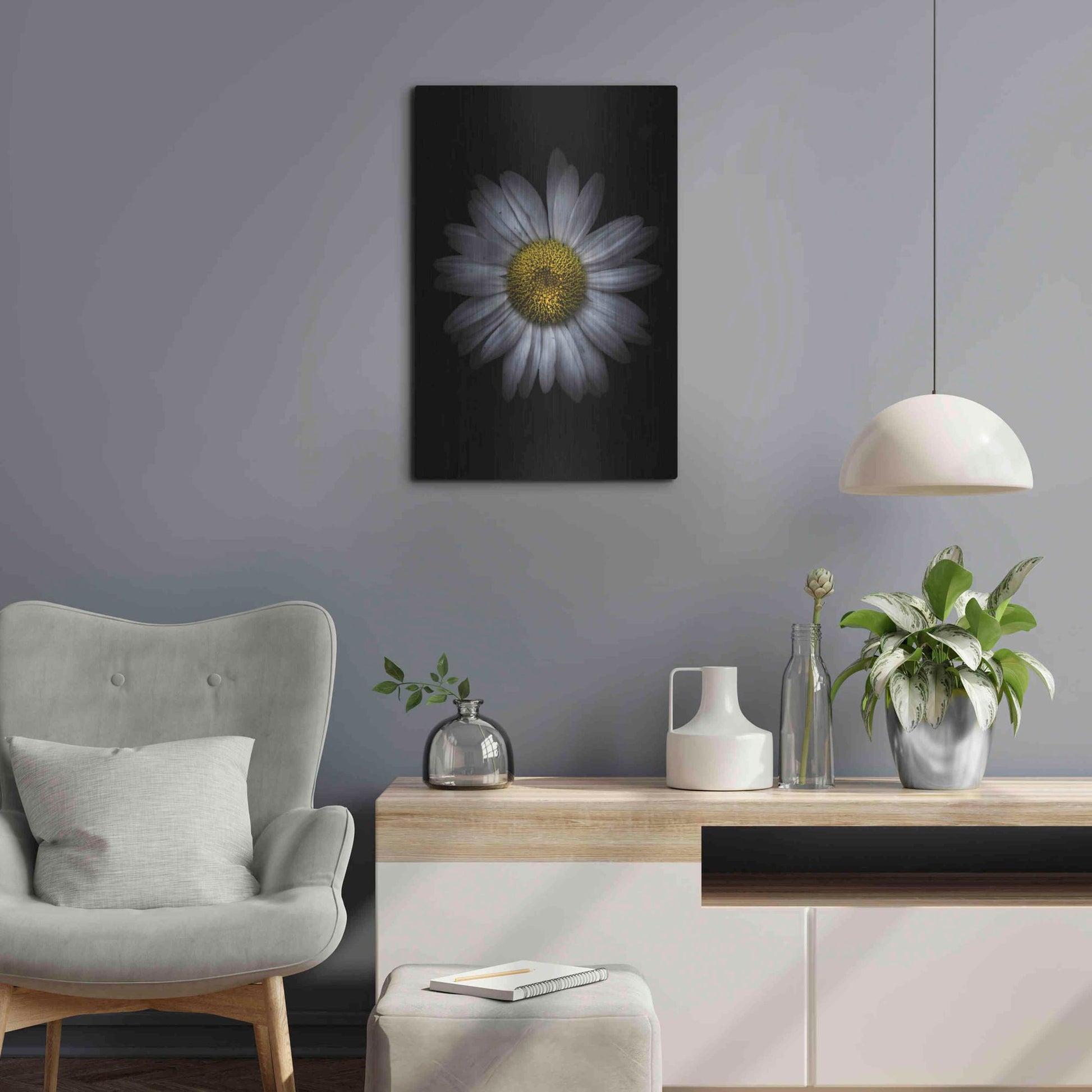 Luxe Metal Art 'Backyard Flowers 13 Color Version' by Brian Carson, Metal Wall Art,16x24