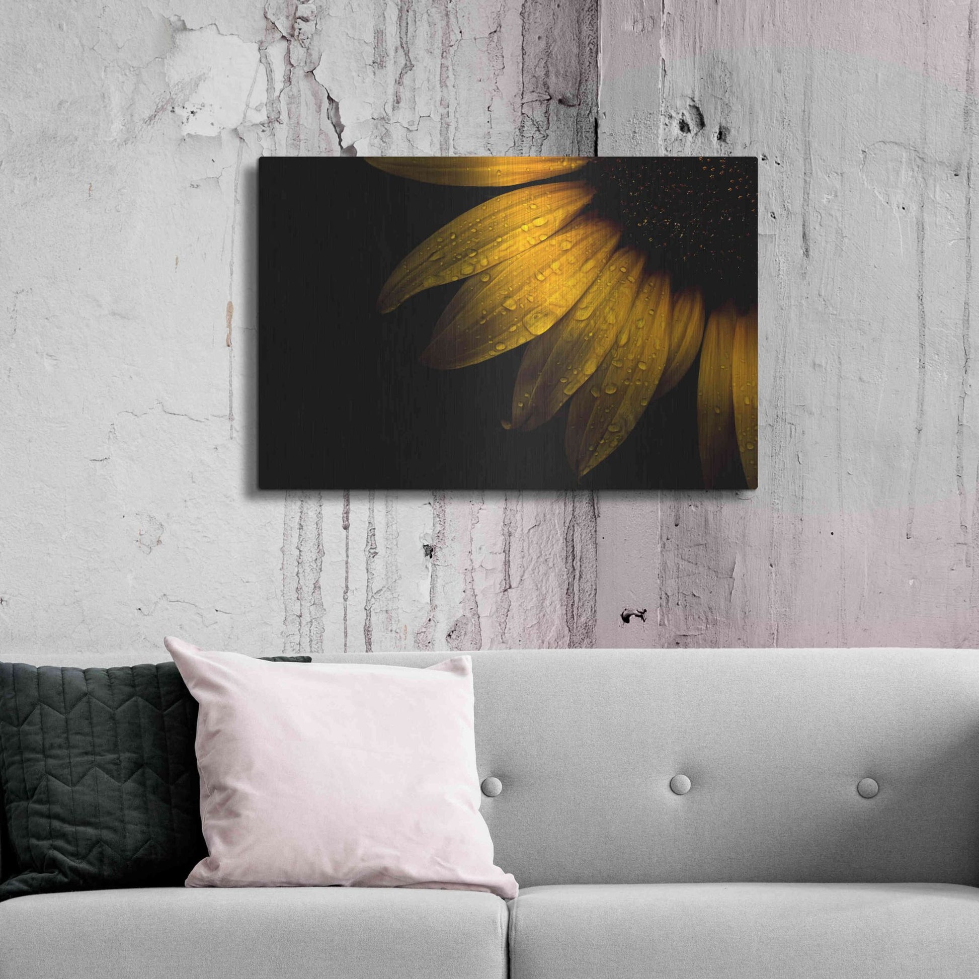 Luxe Metal Art 'Backyard Flowers 28 Sunflower' by Brian Carson, Metal Wall Art,36x24