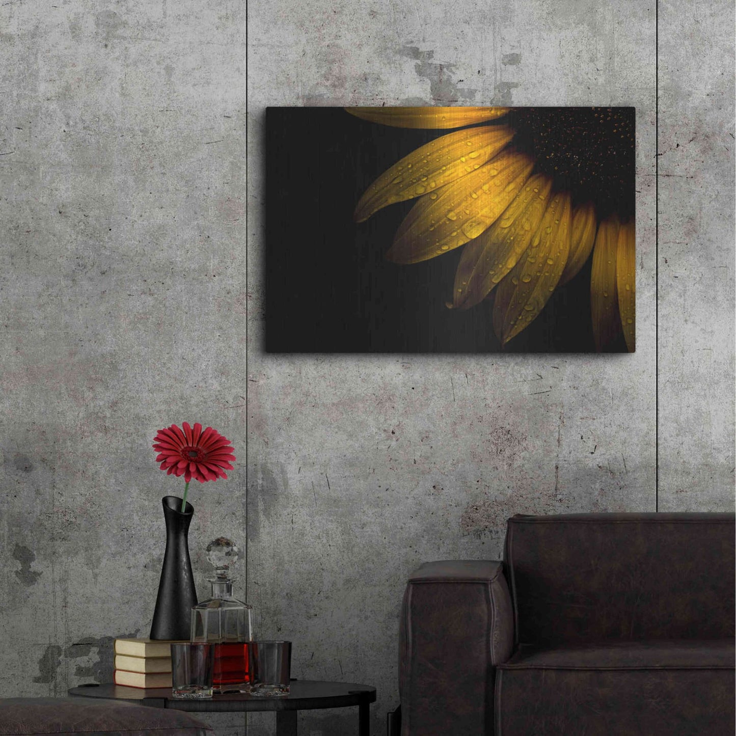 Luxe Metal Art 'Backyard Flowers 28 Sunflower' by Brian Carson, Metal Wall Art,36x24