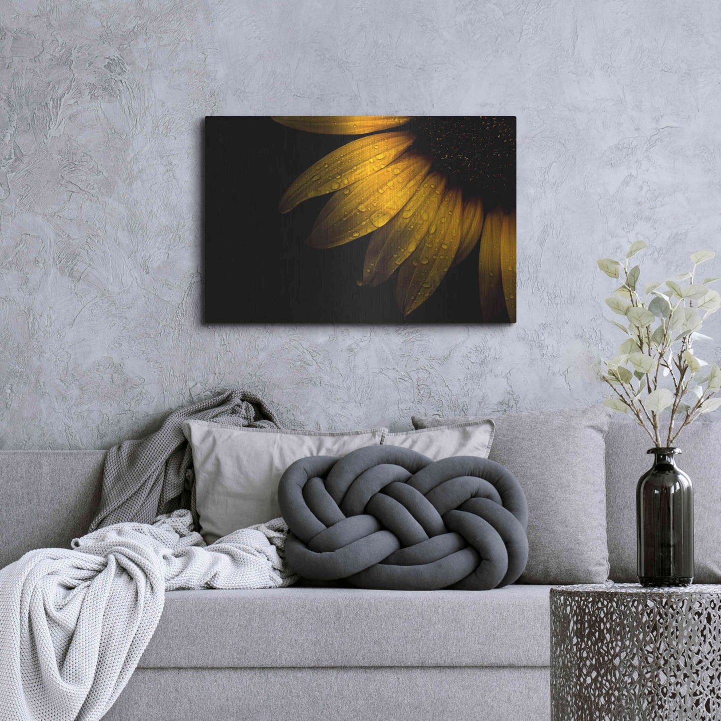 Luxe Metal Art 'Backyard Flowers 28 Sunflower' by Brian Carson, Metal Wall Art,36x24