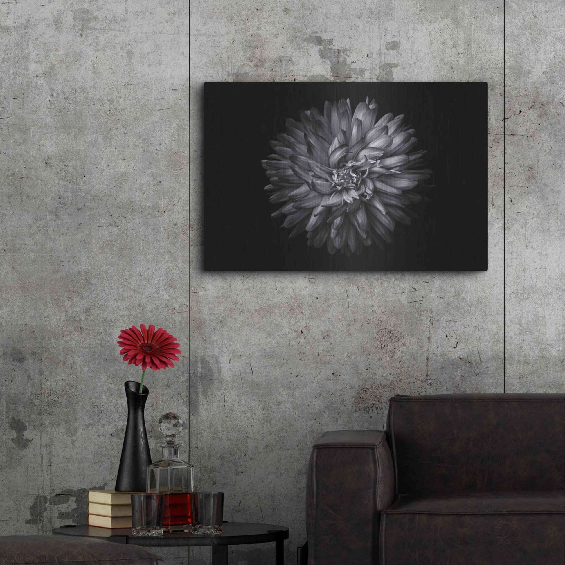 Luxe Metal Art 'Backyard Flowers In Black And White 20' by Brian Carson, Metal Wall Art,36x24