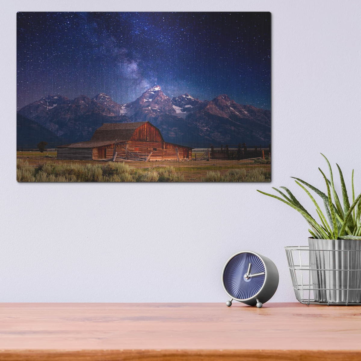 'Teton Nights' by Darren White – Metal Wall Art, 16x12 room view