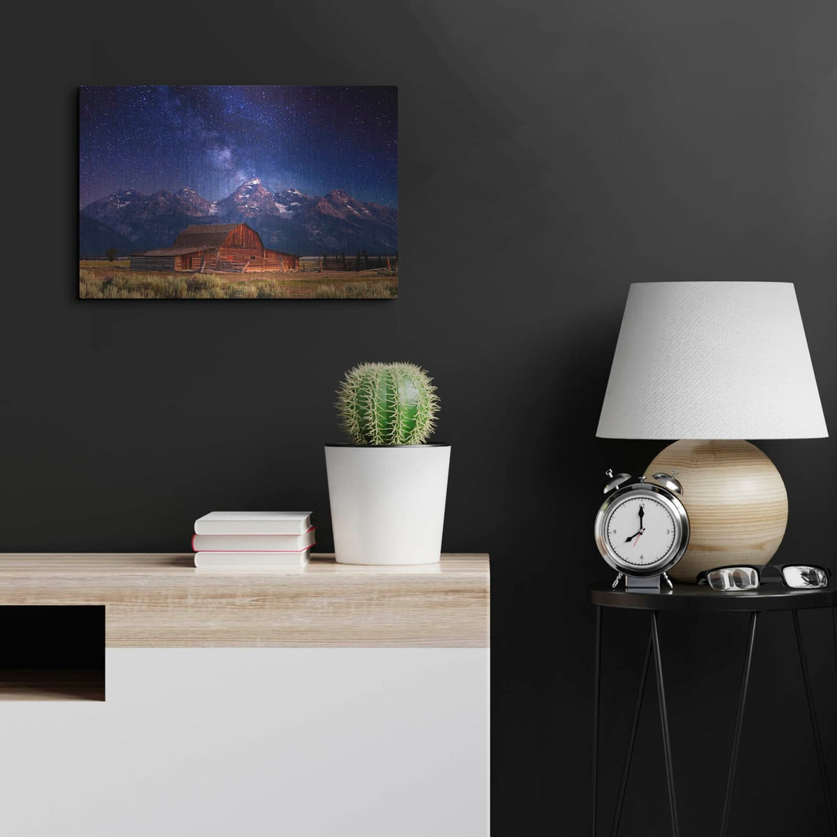 'Teton Nights' by Darren White – Metal Wall Art, 24x16 room view