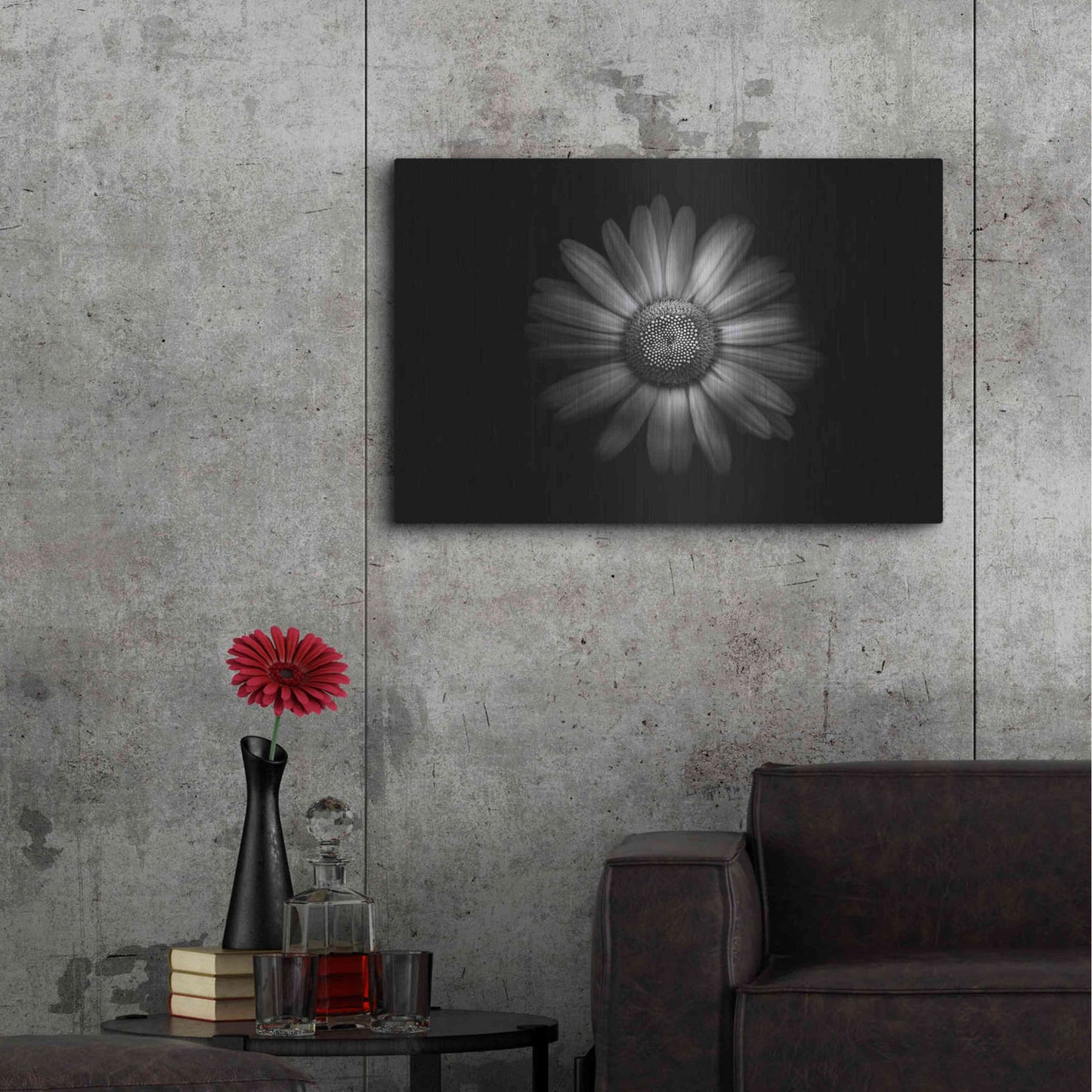 Luxe Metal Art 'Backyard Flowers In Black And White 31' by Brian Carson, Metal Wall Art,36x24