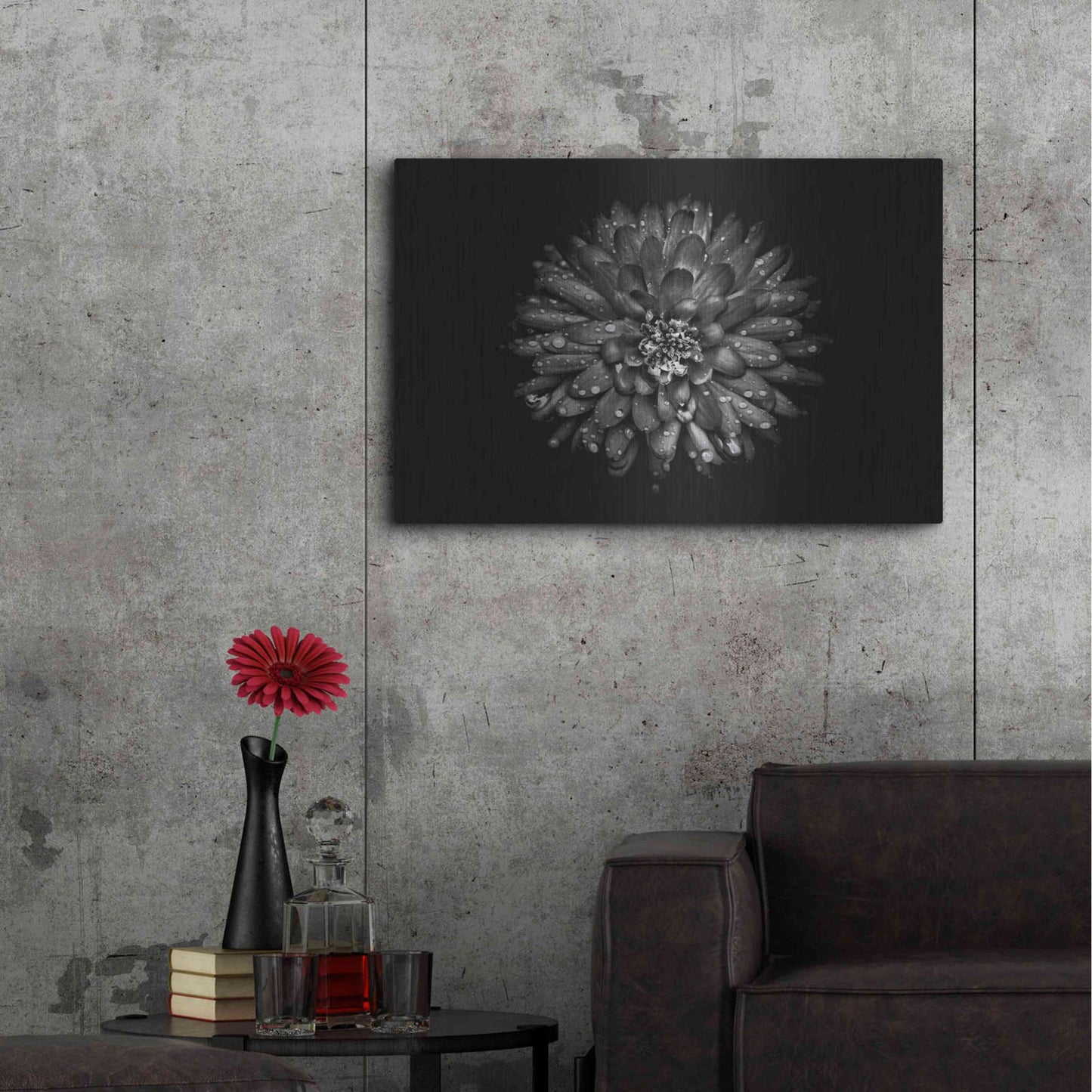 Luxe Metal Art 'Backyard Flowers In Black And White 45' by Brian Carson, Metal Wall Art,36x24