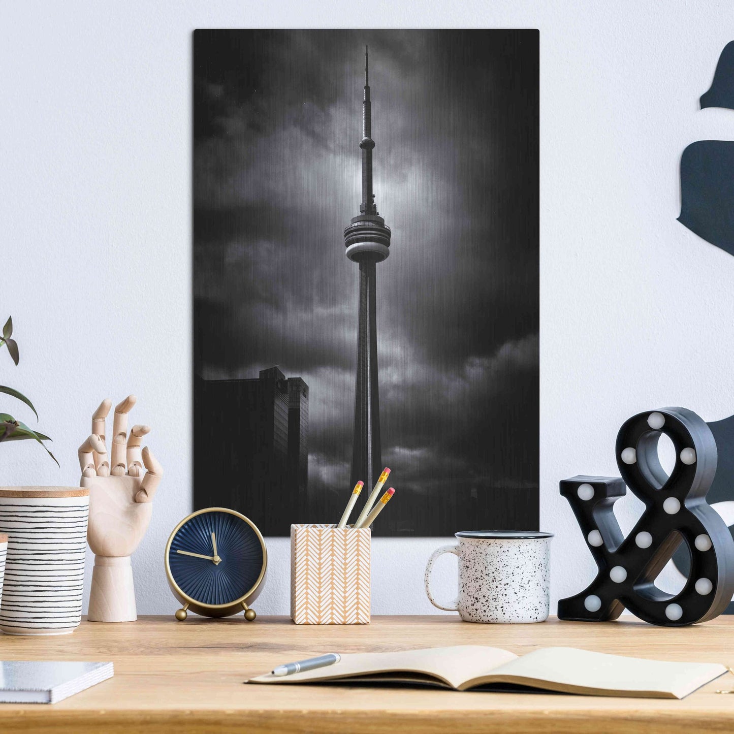 Luxe Metal Art 'CN Tower Toronto Canada No 6' by Brian Carson, Metal Wall Art,12x16