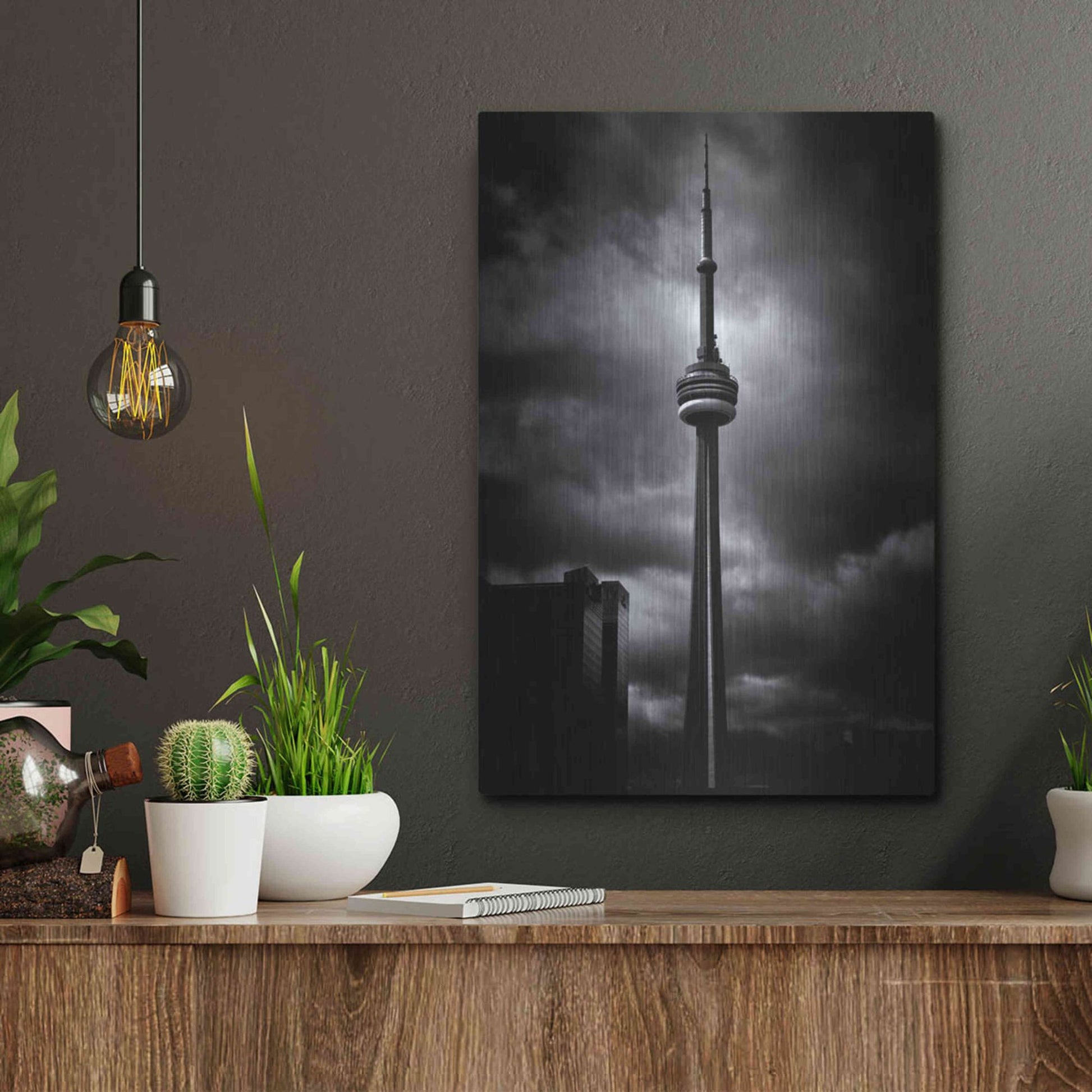 Luxe Metal Art 'CN Tower Toronto Canada No 6' by Brian Carson, Metal Wall Art,12x16