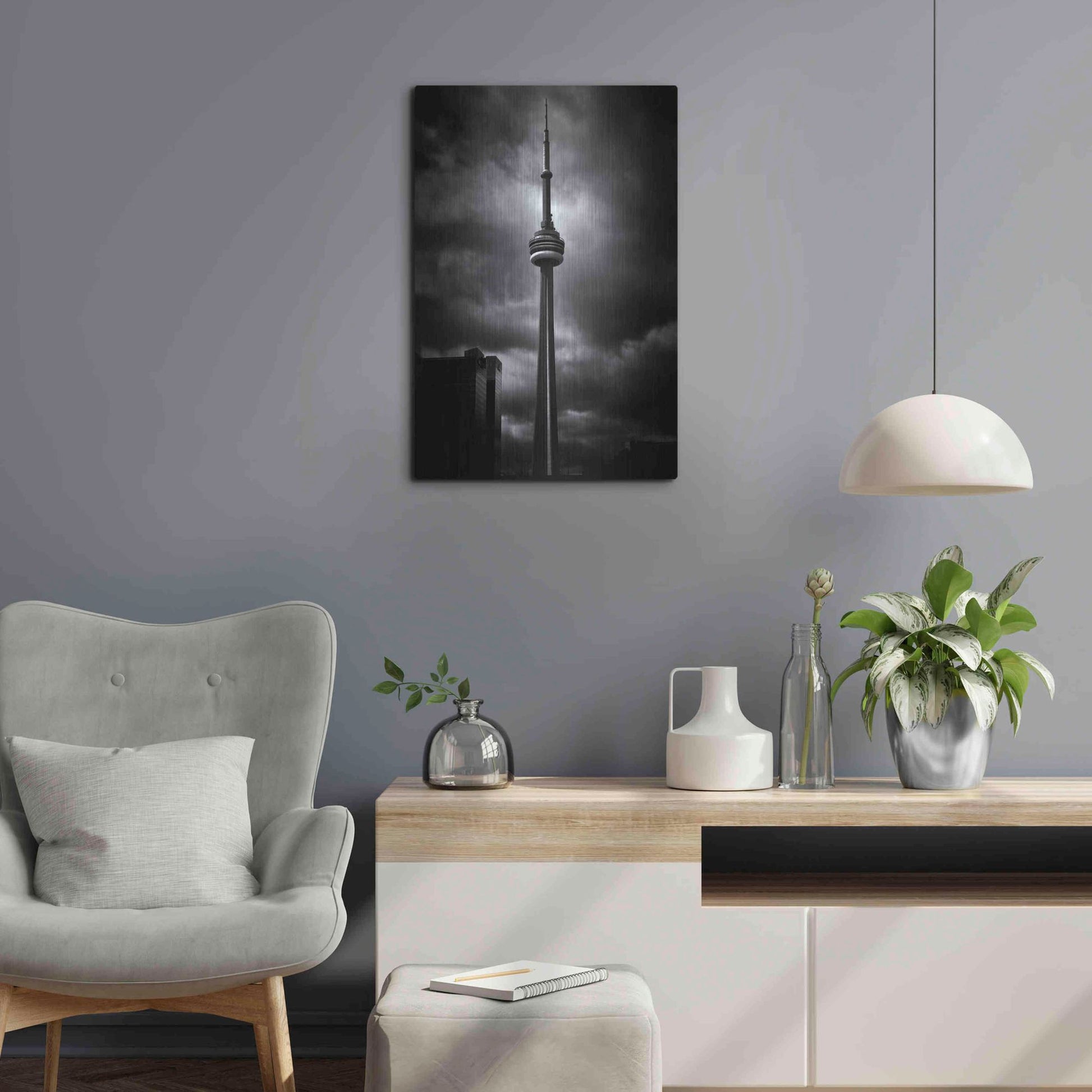 Luxe Metal Art 'CN Tower Toronto Canada No 6' by Brian Carson, Metal Wall Art,16x24