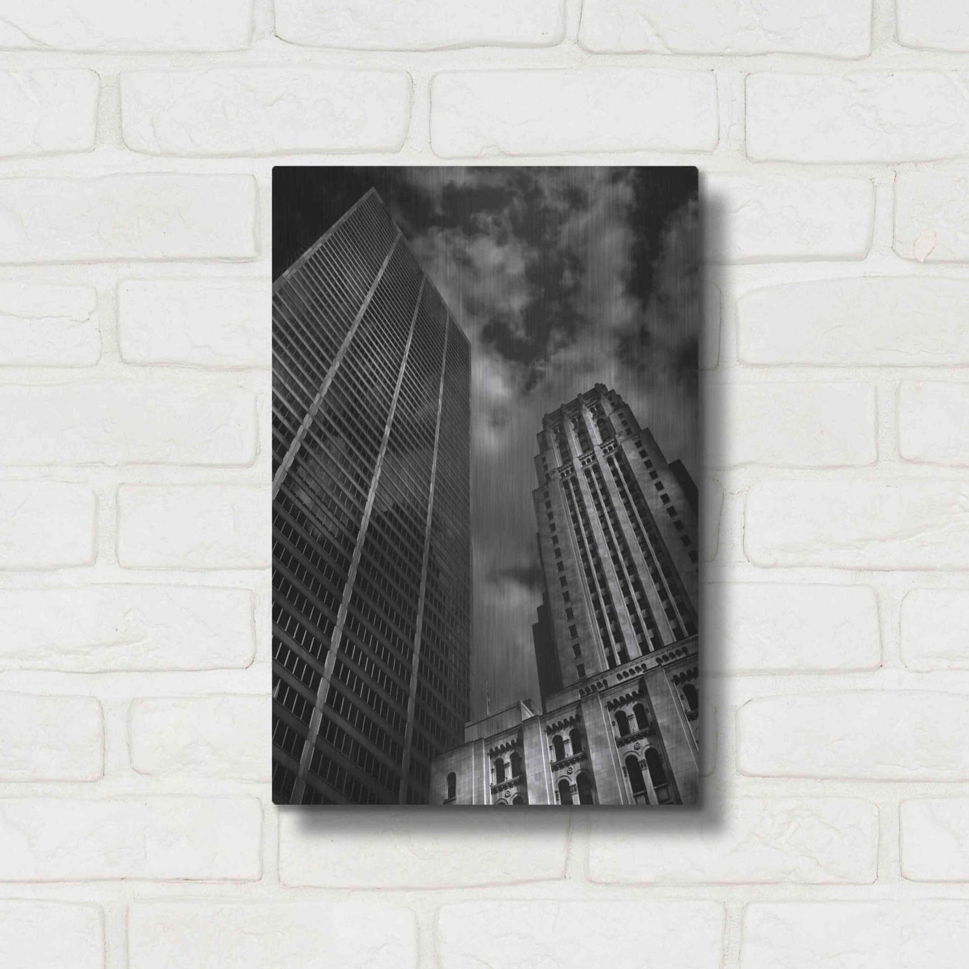 Luxe Metal Art 'Commerce Court Courtyard View No 1' by Brian Carson, Metal Wall Art,12x16