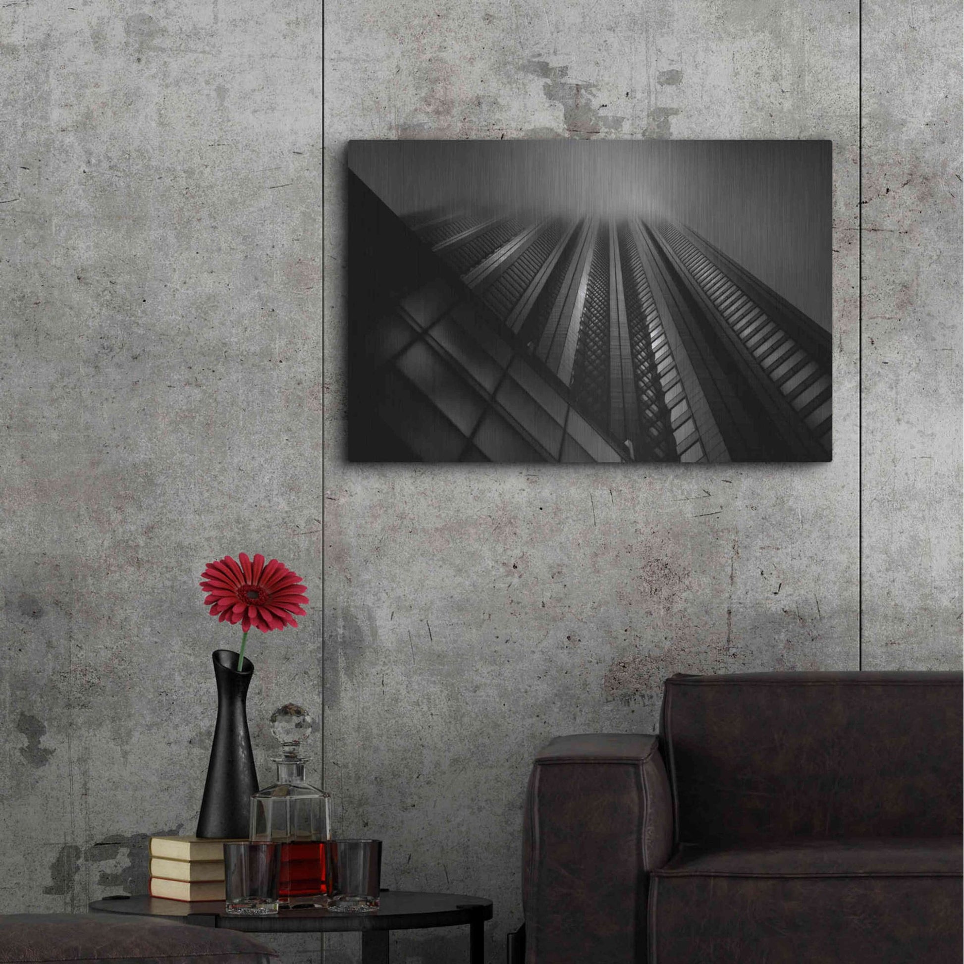 Luxe Metal Art 'Downtown Fogfest No 10' by Brian Carson, Metal Wall Art,36x24