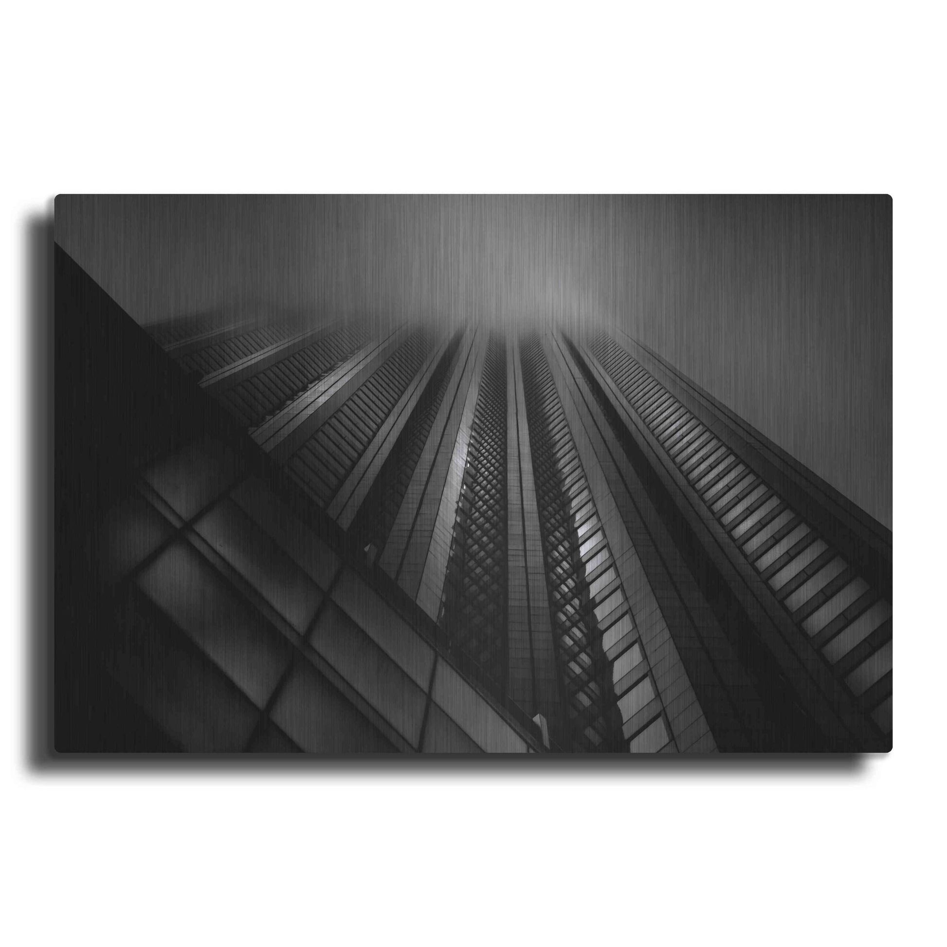 Luxe Metal Art 'Downtown Fogfest No 10' by Brian Carson, Metal Wall Art