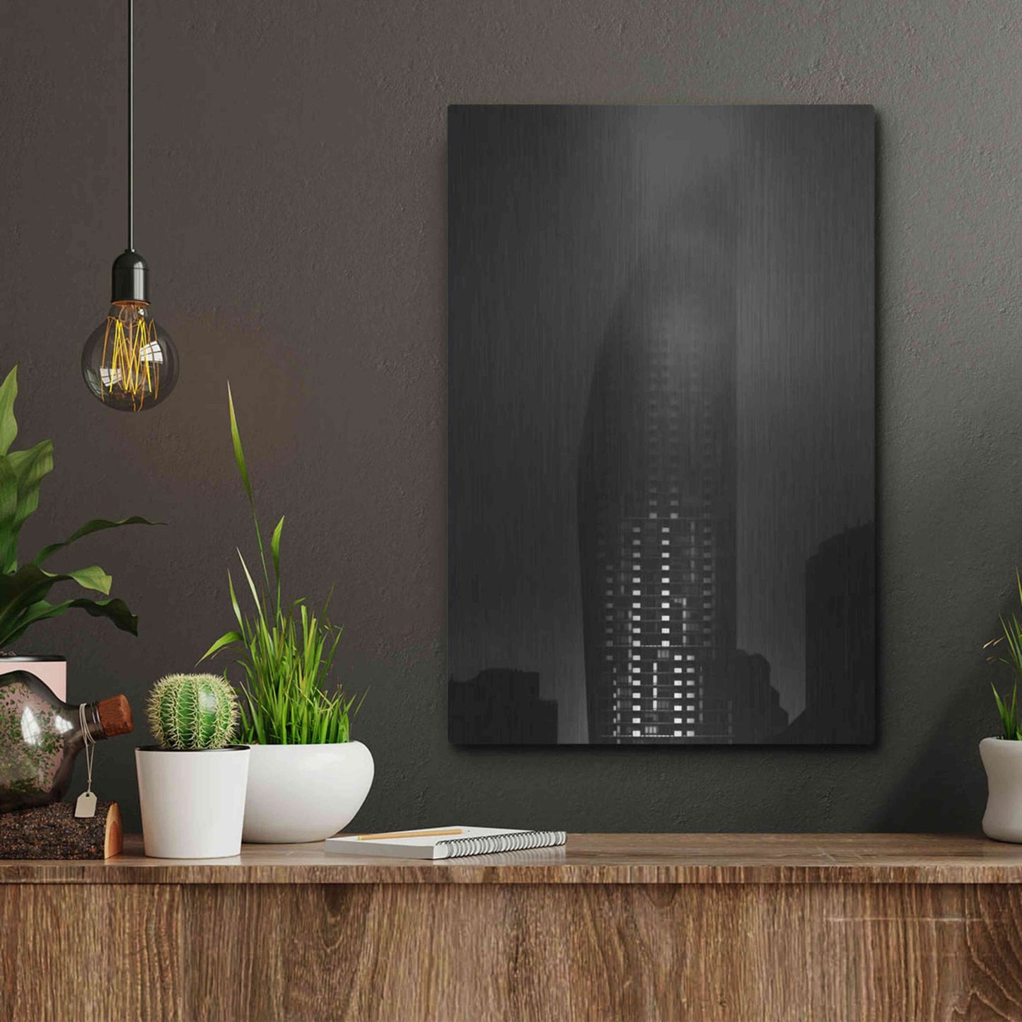 Luxe Metal Art 'Downtown Fogfest No 19' by Brian Carson, Metal Wall Art,12x16