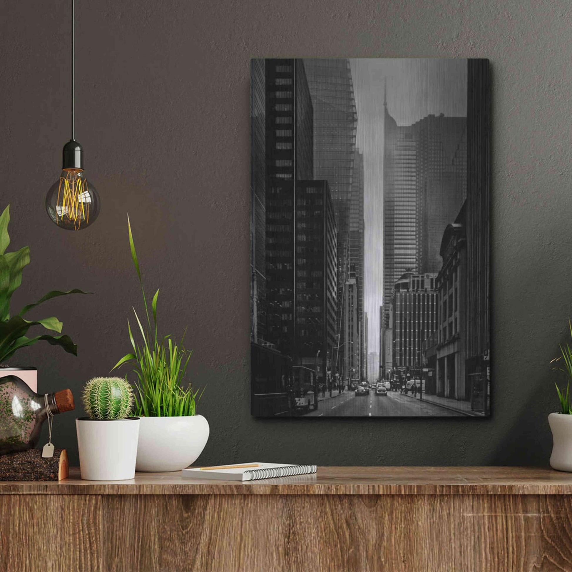 Luxe Metal Art 'Downtown Fogfest No 25' by Brian Carson, Metal Wall Art,12x16