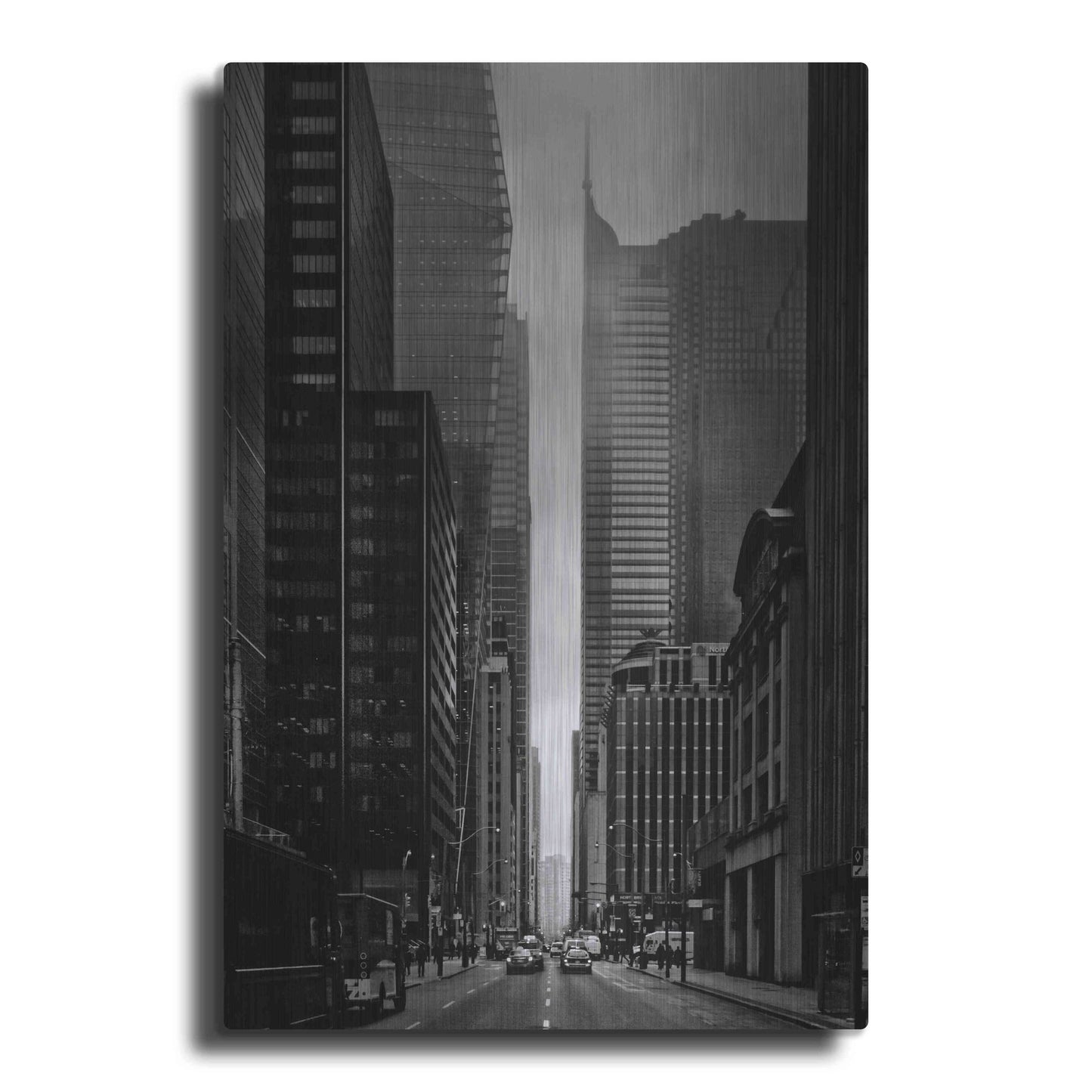 Luxe Metal Art 'Downtown Fogfest No 25' by Brian Carson, Metal Wall Art