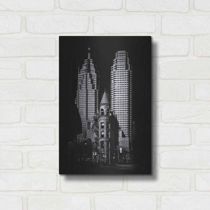 Luxe Metal Art 'Gooderham Flatiron Building And Toronto Downtown No 2' by Brian Carson, Metal Wall Art,12x16