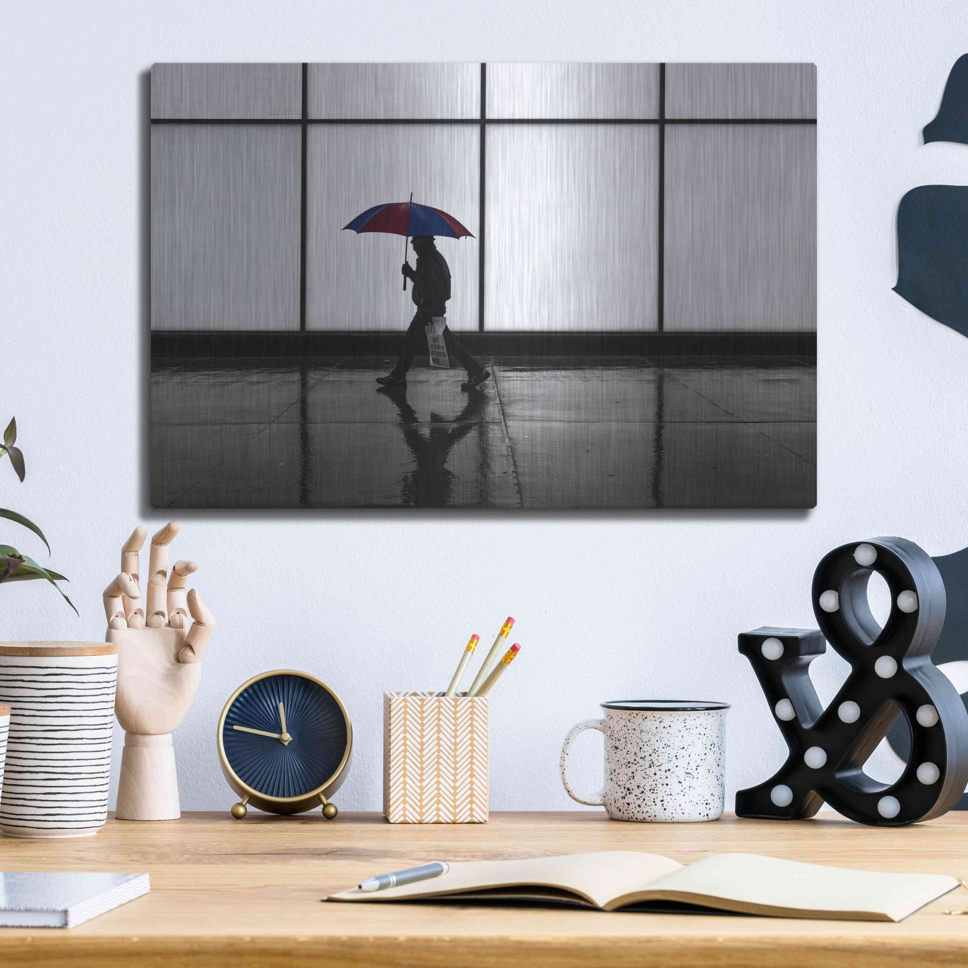 Luxe Metal Art 'It Was A Rainy Day No 5' by Brian Carson, Metal Wall Art,16x12