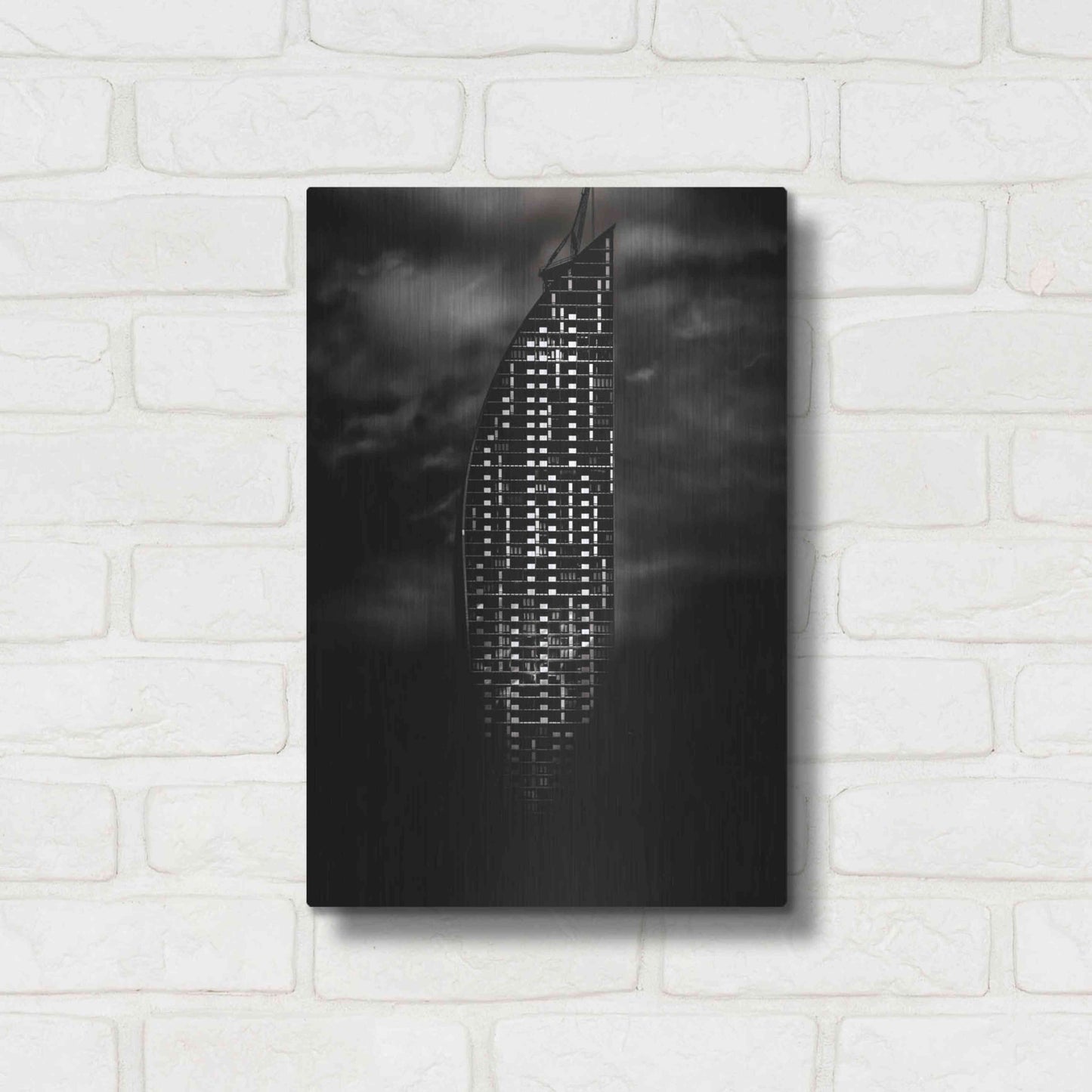 Luxe Metal Art 'L Tower No 3' by Brian Carson, Metal Wall Art,12x16