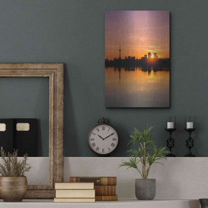 Luxe Metal Art 'Leslie Street Spit Toronto Canada Sunset' by Brian Carson, Metal Wall Art,12x16