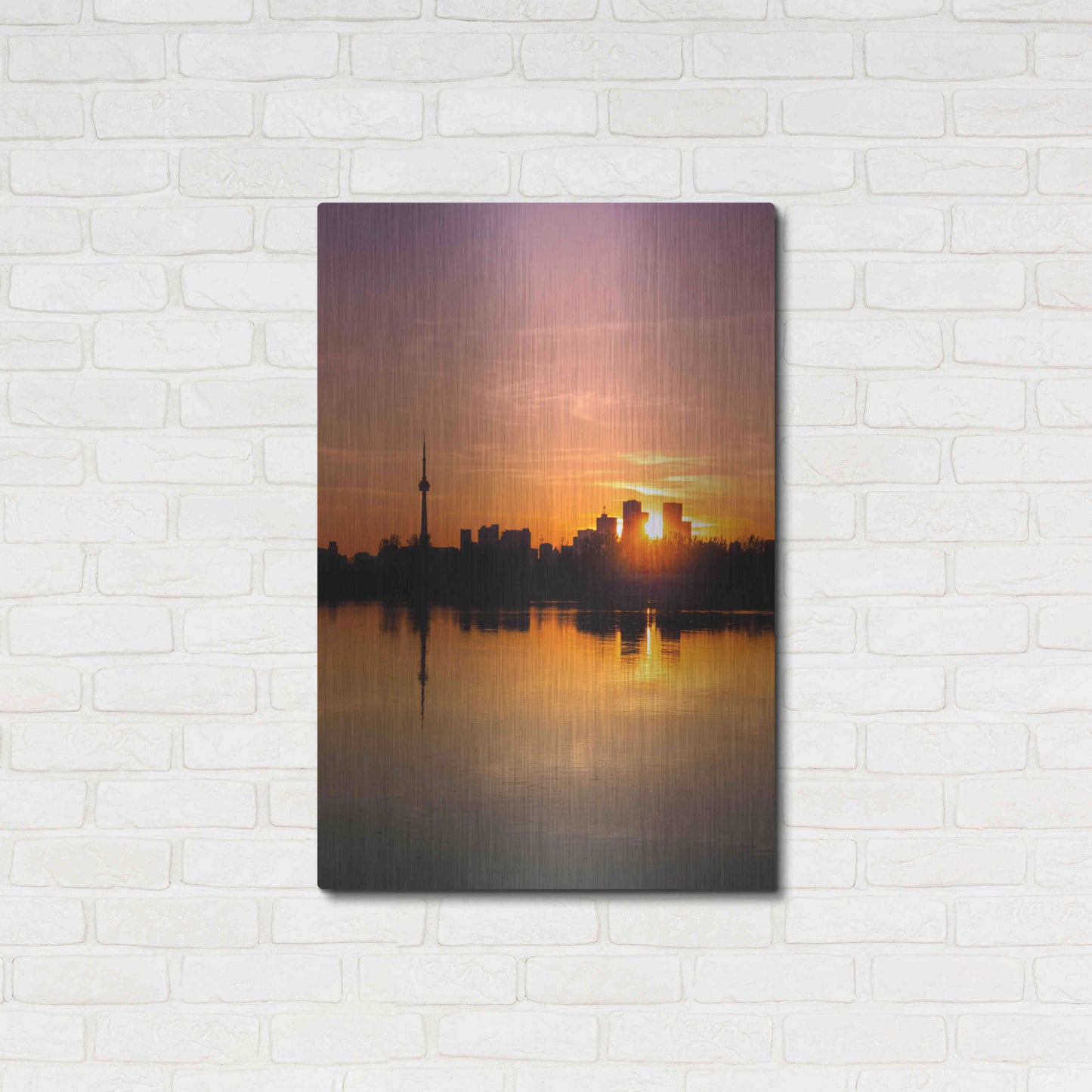 Luxe Metal Art 'Leslie Street Spit Toronto Canada Sunset' by Brian Carson, Metal Wall Art,24x36