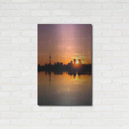 Luxe Metal Art 'Leslie Street Spit Toronto Canada Sunset' by Brian Carson, Metal Wall Art,24x36