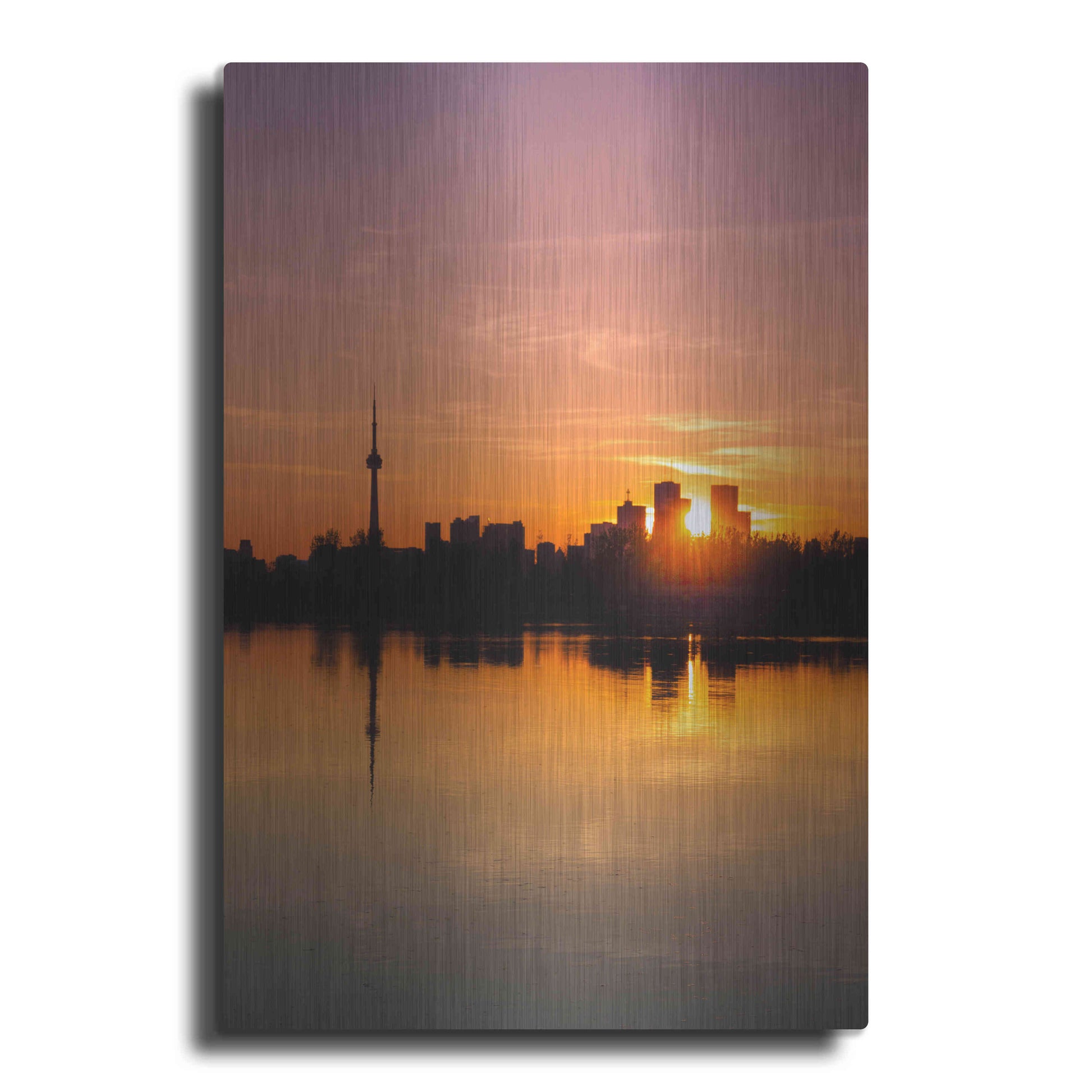 Luxe Metal Art 'Leslie Street Spit Toronto Canada Sunset' by Brian Carson, Metal Wall Art