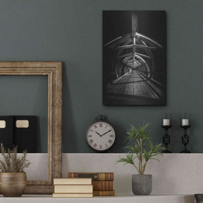 Luxe Metal Art 'Puente de Luz Pedestrian Bridge No 1' by Brian Carson, Metal Wall Art,12x16