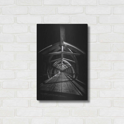 Luxe Metal Art 'Puente de Luz Pedestrian Bridge No 1' by Brian Carson, Metal Wall Art,16x24