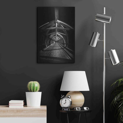 Luxe Metal Art 'Puente de Luz Pedestrian Bridge No 1' by Brian Carson, Metal Wall Art,16x24